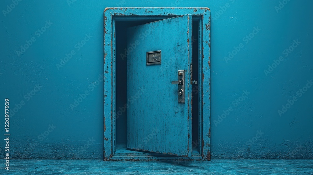 Ajar Blue Doorway: Mystery and Intrigue Await Beyond the Threshold Ajar Blue Doorway: Mystery and Intrigue Await Beyond the Threshold