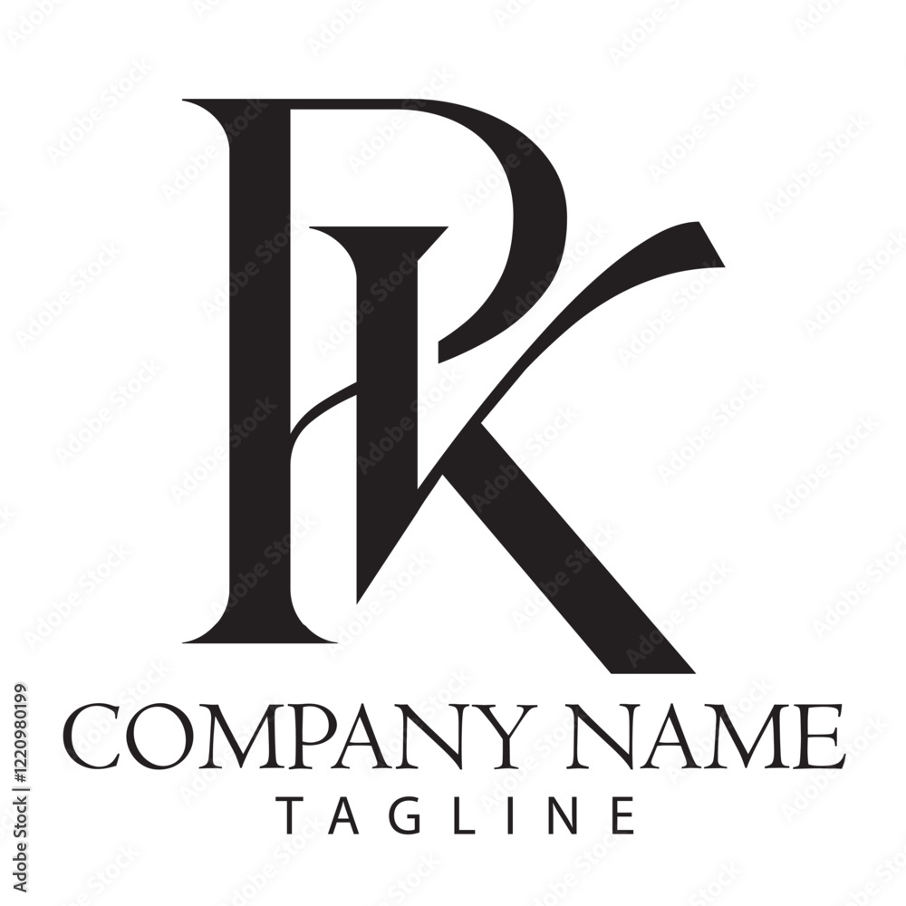 Letter PK or KP vector logo design for luxury and startup. 標誌設計, ロゴデザイン, Diseño de logotipo