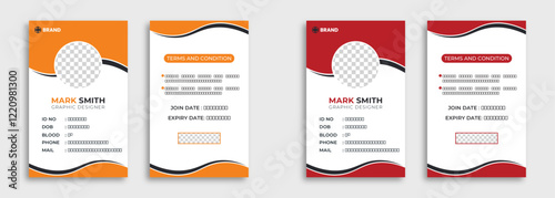 Corporate Modern and simple business office id card design bundle. Professional Identity Card Template Vector for Employee and Others.