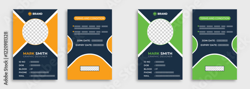 Corporate Modern and simple business office id card design bundle. Professional Identity Card Template Vector for Employee and Others.