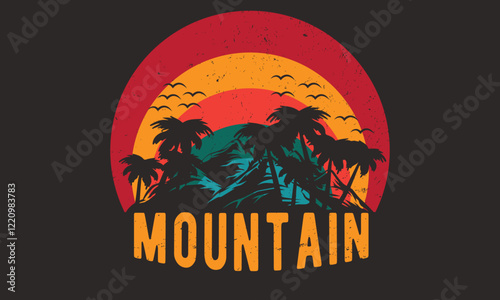 Mountain, camping t-shirt, graphic design. Mountain vector design, artwork for apparel. t-shirt design template, camping t-shirt design,
