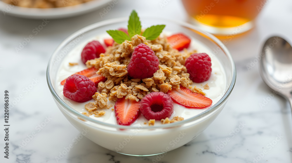 healthy breakfast with muesli and yogurt healthy breakfast with muesli and yogurt