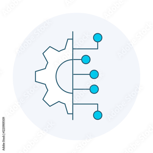 Integrated Concurrent Engineering Icon. Collaborative Engineering and Process Optimization Illustration.
