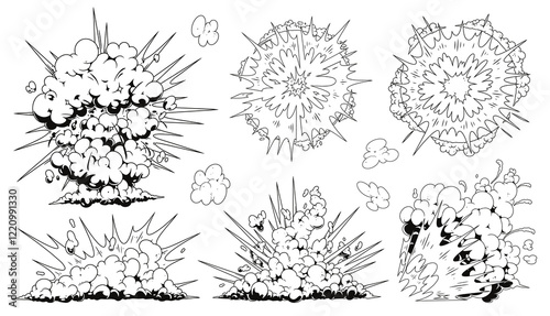Black and white dynamic explosion art