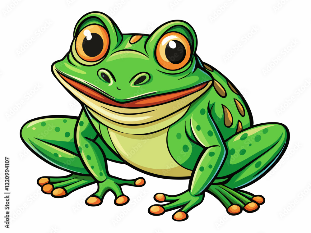 Obraz premium frog black outline, vector illustration, white background