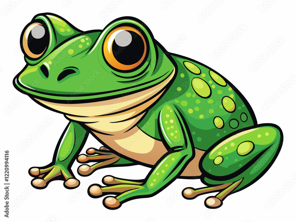 Obraz premium frog black outline, vector illustration, white background