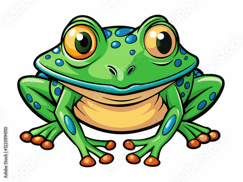 frog black outline, vector illustration, white background