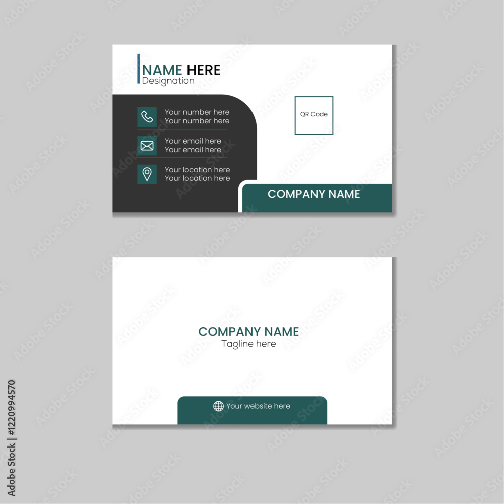 Modern and simple flat business card design Modern and simple flat business card design