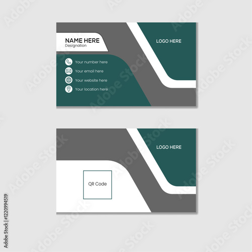 Modern and simple flat business card template