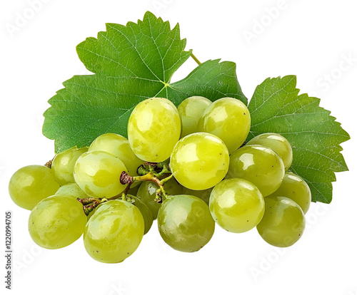 bunch of green grapes isolated