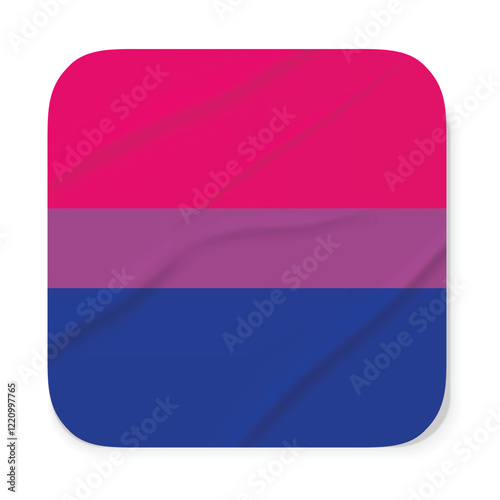 Bisexual Flag Stickers. Glue-on, wrinkled stickers or labels