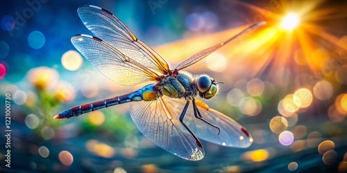 Orthetrum albistylum Dragonfly - Long Exposure, Nature Photography, Insect Macro photo