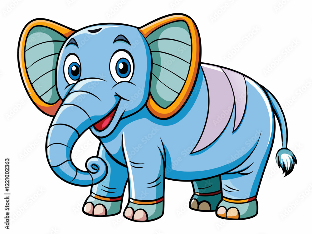 Fototapeta premium elephant black outline, vector illustration, white background