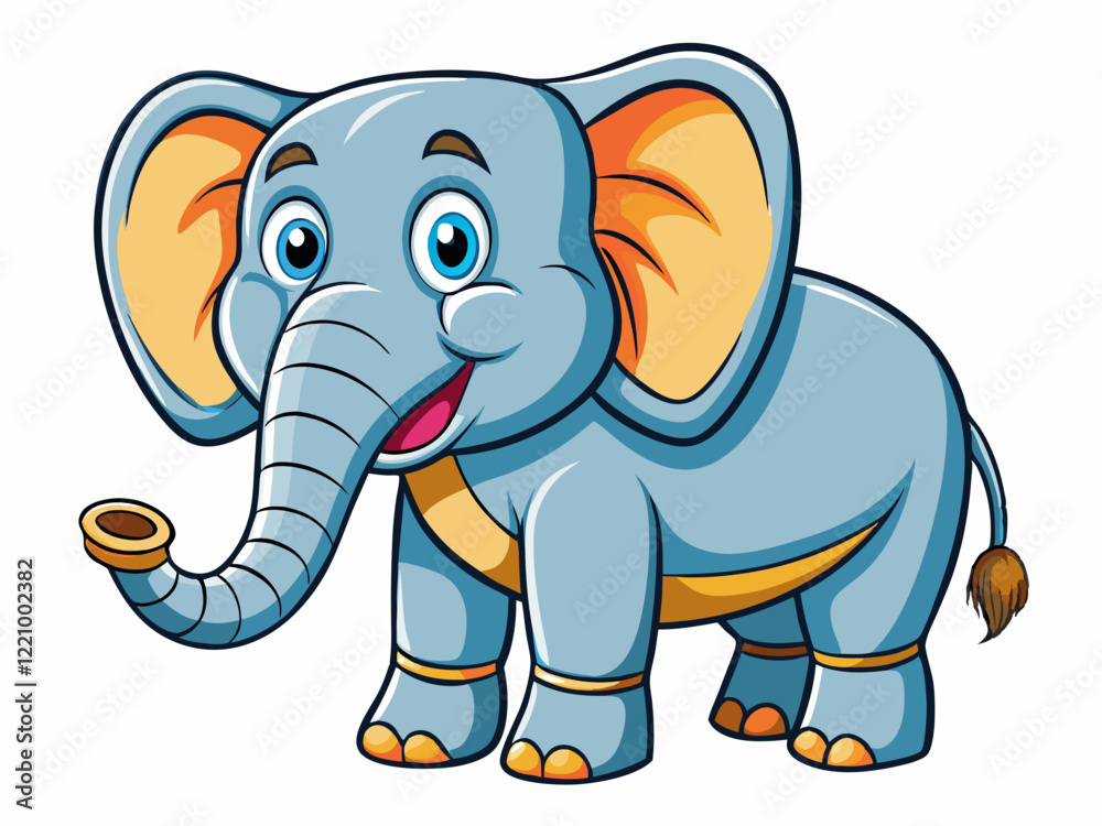 Fototapeta premium elephant black outline, vector illustration, white background