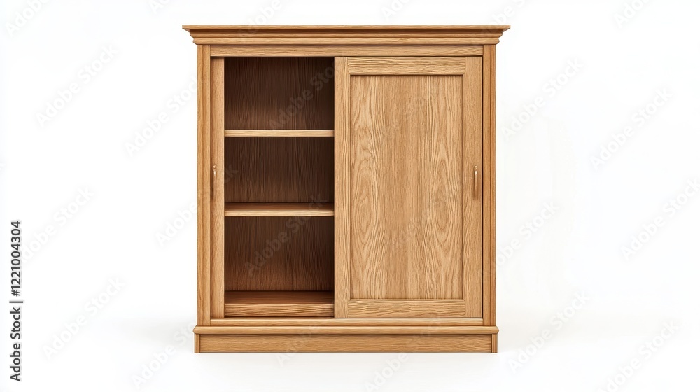 Wooden Storage Cabinet with Open and Closed Shelving Wooden Storage Cabinet with Open and Closed Shelving