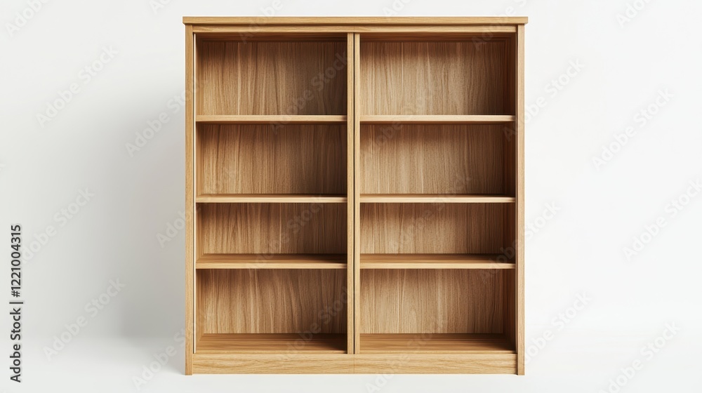 Simple Wooden Bookshelf with Open Shelves Simple Wooden Bookshelf with Open Shelves