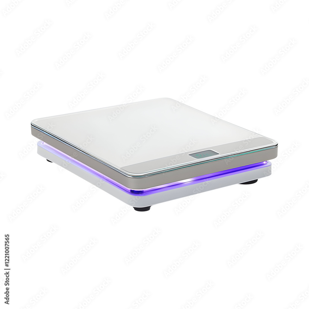 Minimalist Digital Kitchen Scale with White and Purple Light Isolated on Transparent Background Minimalist Digital Kitchen Scale with White and Purple Light Isolated on Transparent Background