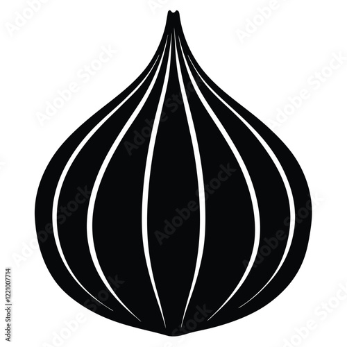 garlic silhouette on white background