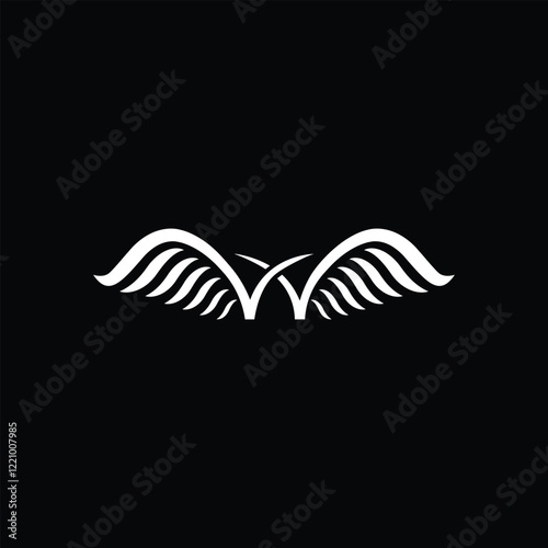 Modern letter W wing shape branding logo photo