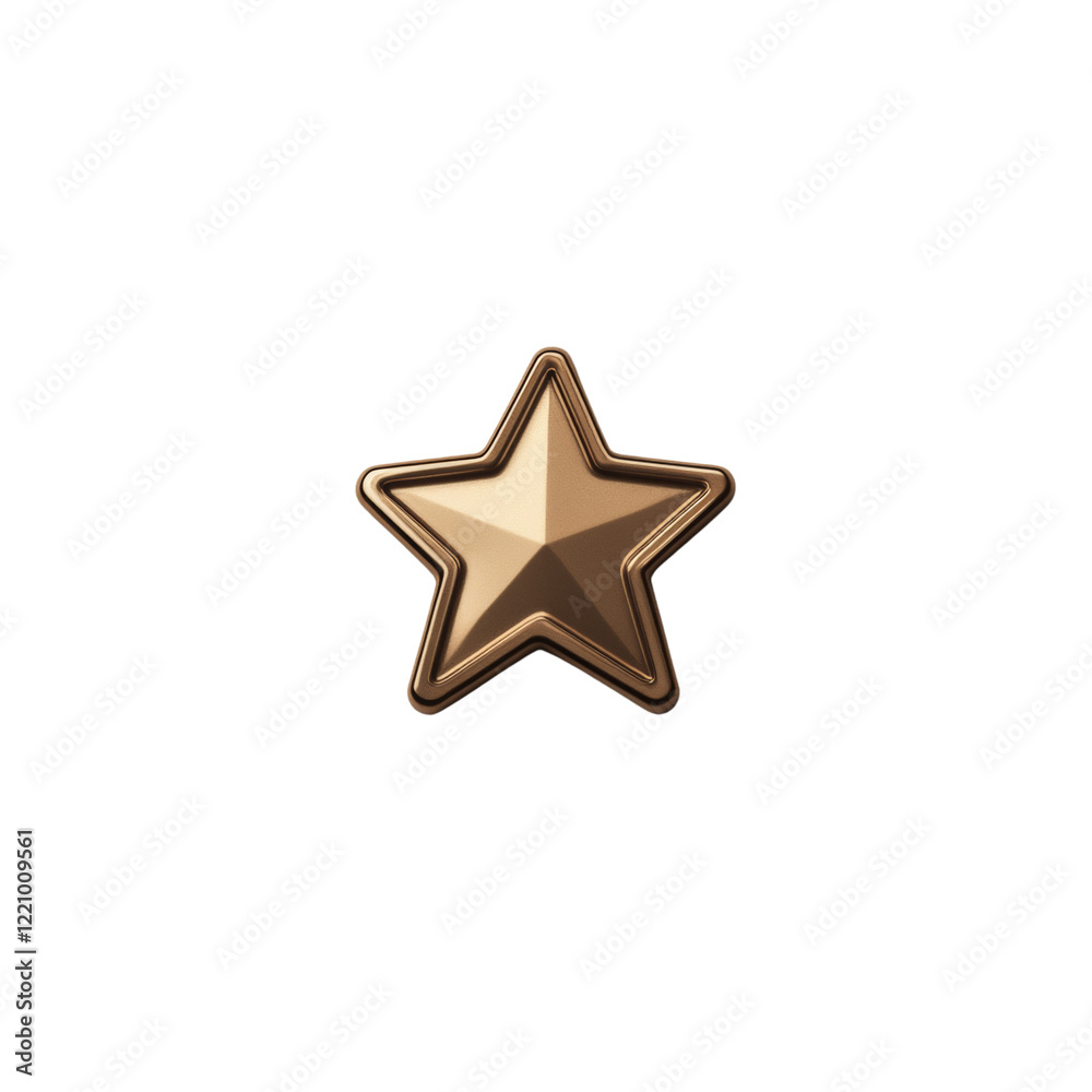 A single gold star against a black background a three dimensional metallic star symbol. A single gold star against a black background a three dimensional metallic star symbol.