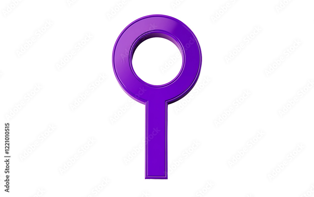 A Purple Female Gender Symbol Representing Unity and Womens Empowerment isolated on transparent background. Isolated on transparent background. A Purple Female Gender Symbol Representing Unity and Womens Empowerment isolated on transparent background. Isolated on transparent background.