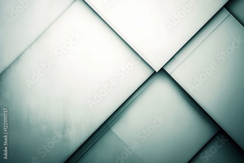 Abstract geometric background featuring overlapping light gray panels creating a three-dimensional effect with soft shadows and smooth textures for design use