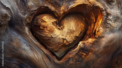 Heart carved into beech tree trunk in spessart forest, bavaria, germany, europe. photo