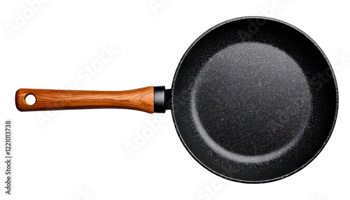 Obraz na płótnie black pan with wood handle isolated on white or transparent w salonie