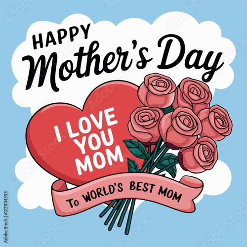 Happy Mother's Day, Card, Vector