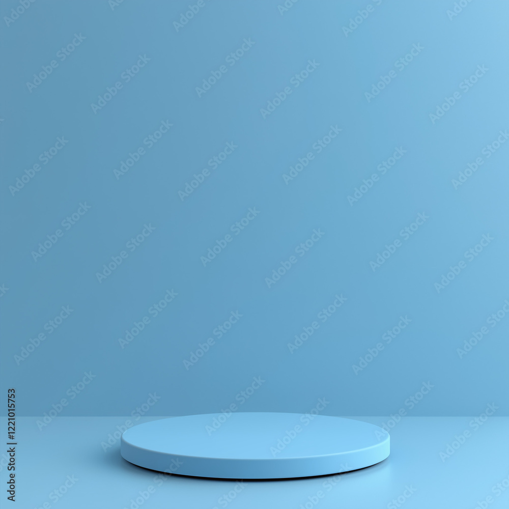 Light blue podium for product presentation with minimalistic background Light blue podium for product presentation with minimalistic background