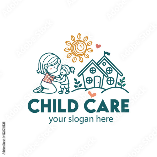 Baby shop child care day care school and kids logo day care create distinctive mother care vector eps logo design