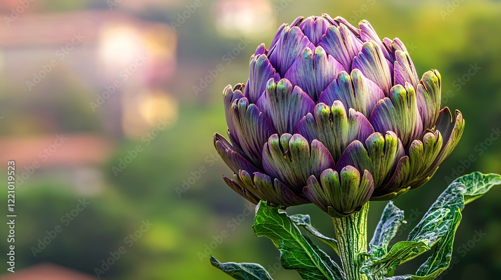 plant in a garden, displaying its growth and natural beauty. Artichoke Superfood plant in a garden, displaying its growth and natural beauty. Artichoke Superfood