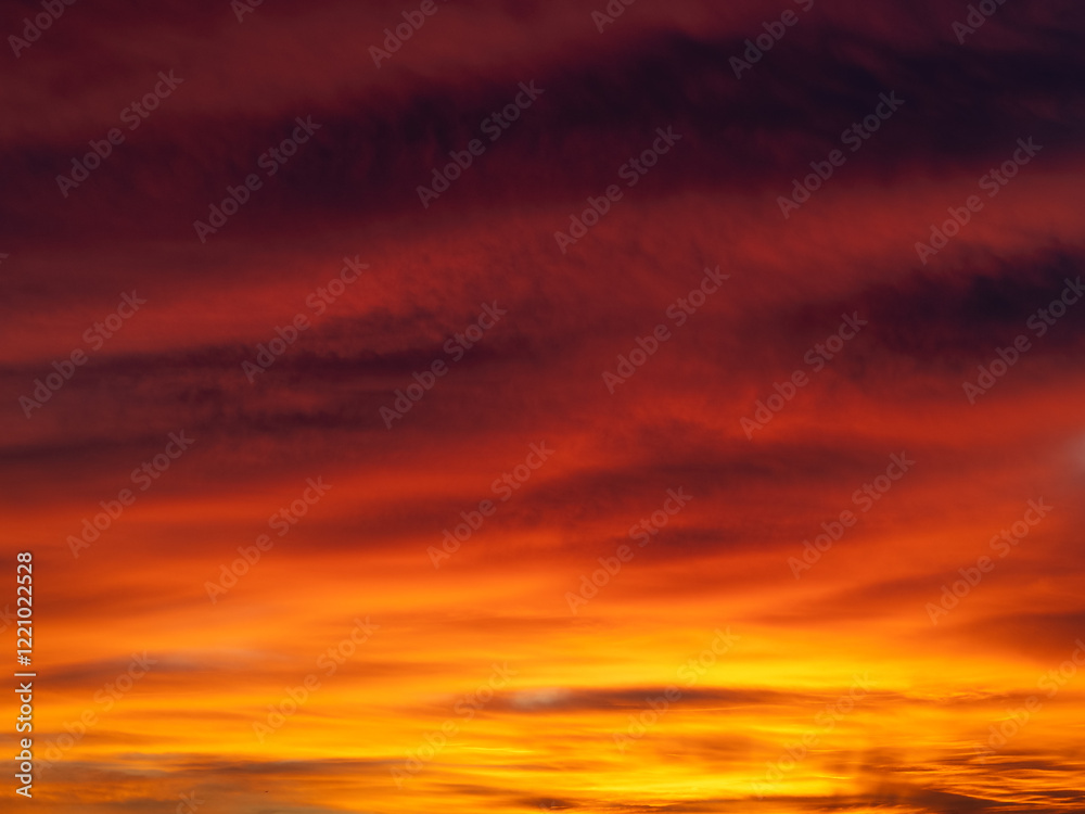 Dusk, Sunset Sky Clouds in the Evening with colorful Orange, Yellow, Pink and red sunlight and Dramatic storm clouds on Twilight sky, Landscape horizon Dusk, Sunset Sky Clouds in the Evening with colorful Orange, Yellow, Pink and red sunlight and Dramatic storm clouds on Twilight sky, Landscape horizon