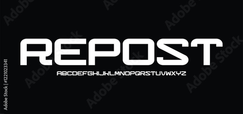 Repost, Sports minimal tech font letter set. Luxury vector typeface for company. Modern gaming fonts logo design