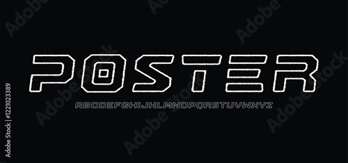Poster, Sports minimal tech font letter set. Luxury vector typeface for company. Modern gaming fonts logo design