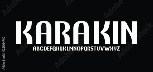 Karakin, Sports minimal tech font letter set. Luxury vector typeface for company. Modern gaming fonts logo design
