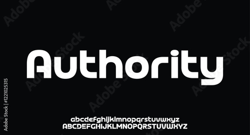 Authority, Sports minimal tech font letter set. Luxury vector typeface for company. Modern gaming fonts logo design