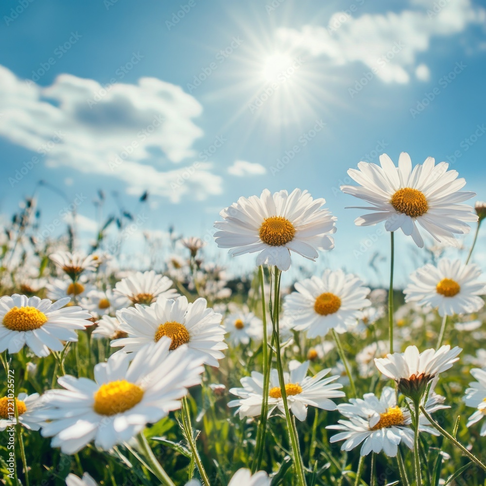 Sunny Day Daisies In A Vibrant Field Sunny Day Daisies In A Vibrant Field