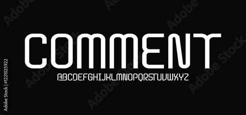 Comment, Sports minimal tech font letter set. Luxury vector typeface for company. Modern gaming fonts logo design