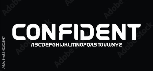 Confident, Sports minimal tech font letter set. Luxury vector typeface for company. Modern gaming fonts logo design