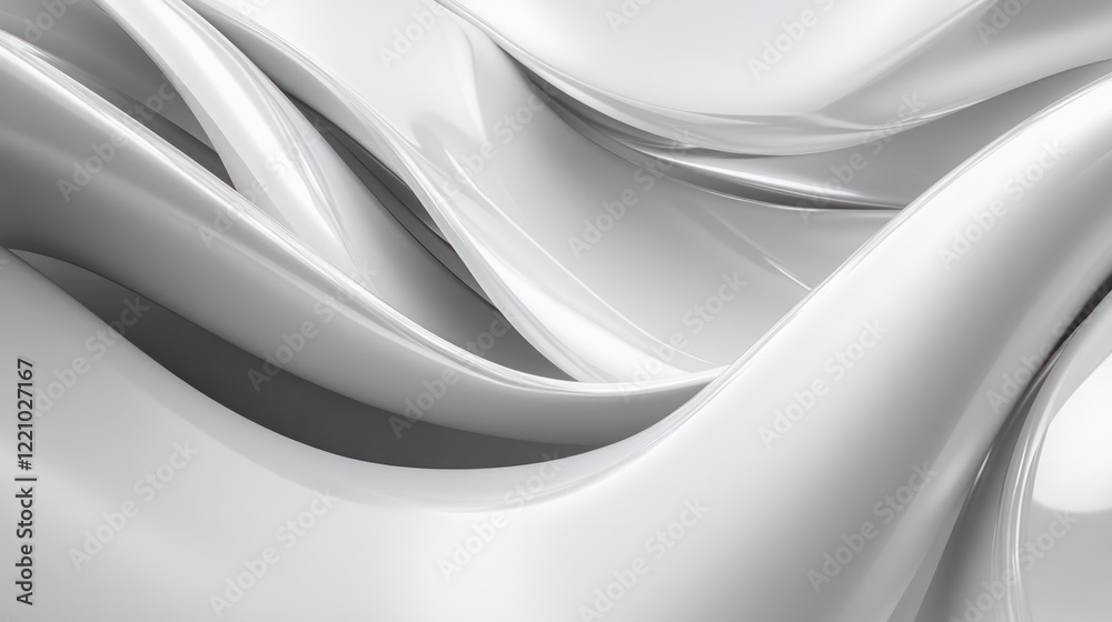 Fototapeta premium Clean and contemporary abstract background showcasing a light silver metal texture with a gentle gradient from silver to white. The smooth transition creates a peaceful and balanced atmosphere