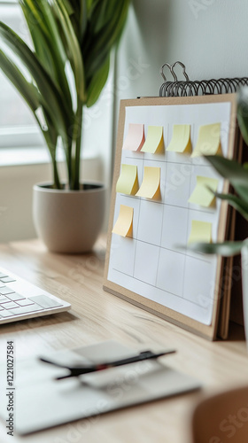 Una imagen de un planificador semanal, una lista de tareas, o un espacio organizado