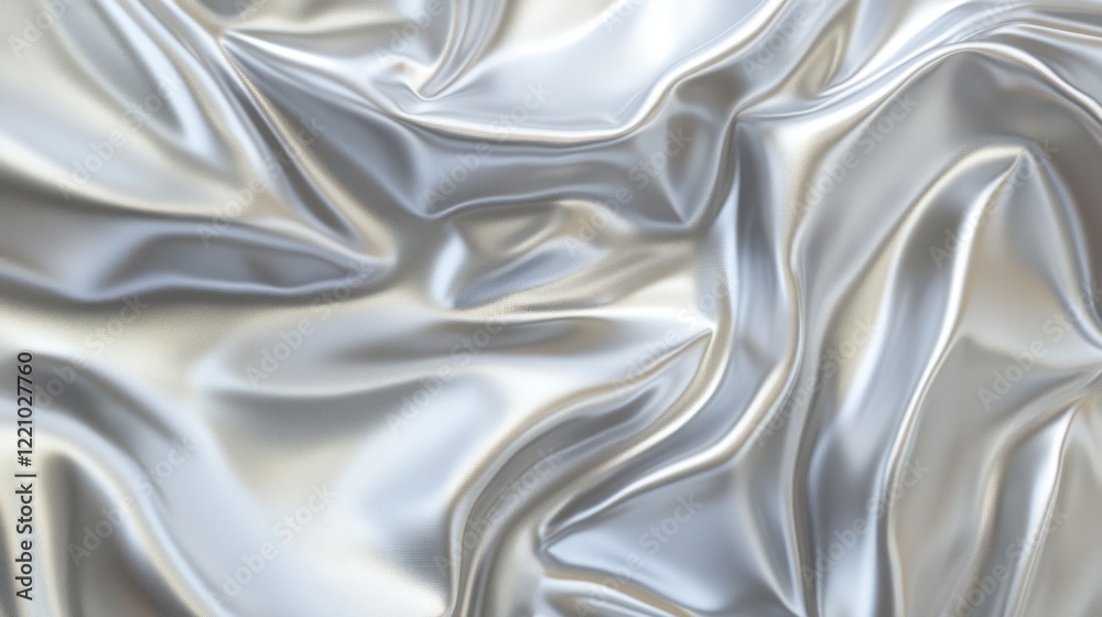 Obraz premium Elegant, high-quality 3D rendering of a light silver metallic surface with a smooth, seamless gradient fading into soft whites and greys. The texture is subtle and sophisticated