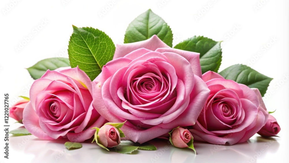 Close-up view of a delicate arrangement of pink roses and vibrant green leaves, showcasing the intricate details of the blossoms and the lushness of the foliage. Close-up view of a delicate arrangement of pink roses and vibrant green leaves, showcasing the intricate details of the blossoms and the lushness of the foliage.