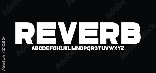 Reverb, Sports minimal tech font letter set. Luxury vector typeface for company. Modern gaming fonts logo design