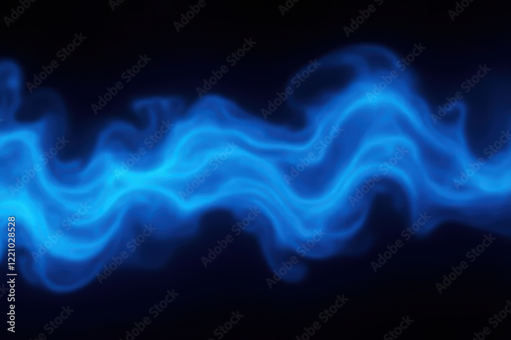 Obraz premium Blue glowing smoke swirls on dark background, creating mystical and dynamic effect