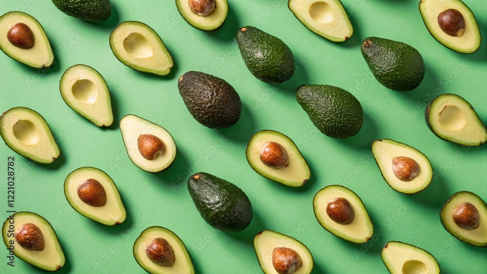 Flay Lay Photography of Avocados with Vibrant Background Flay Lay Photography of Avocados with Vibrant Background