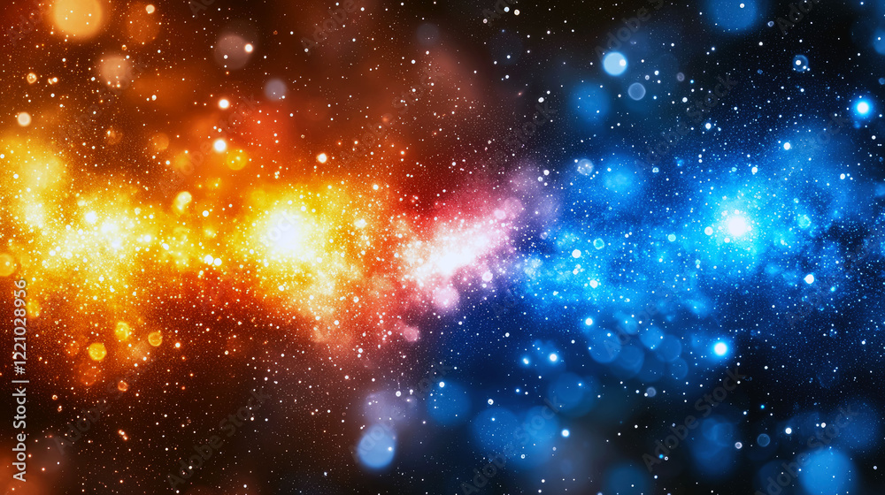Cosmic Nebula: A Celestial Dance of Blue and Orange Hues Across the Starry Night Cosmic Nebula: A Celestial Dance of Blue and Orange Hues Across the Starry Night