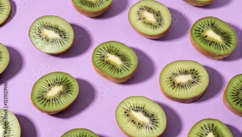Flay Lay Photography of Kiwi with Vibrant Background