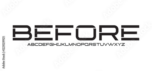 Before, Sports minimal tech font letter set. Luxury vector typeface for company. Modern gaming fonts logo design